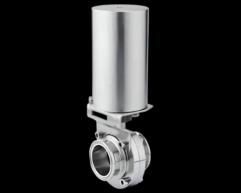 Hygienisk dreiespjeldventil – pneumatisk – Tri-Clamp